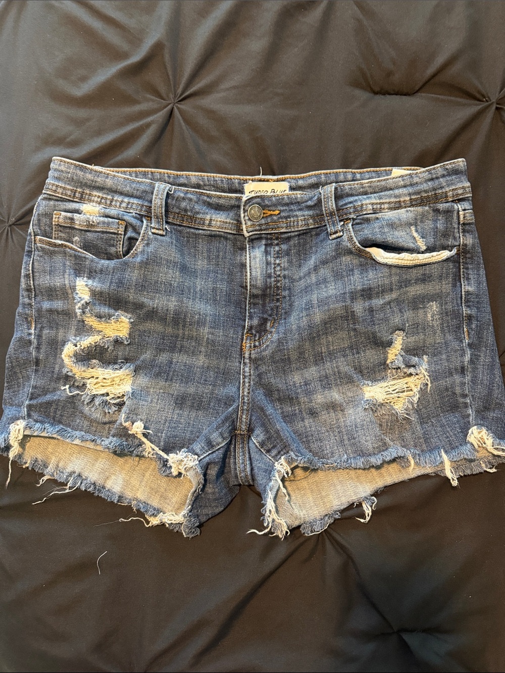 Studio Blue Women Denim Shorts Distressed Cotton Casual Summer 32